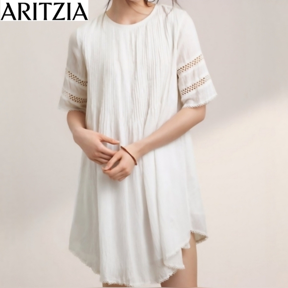🇨🇦 Aritzia Wilfred White Sonore Embroidery Dress - Picture 1 of 16